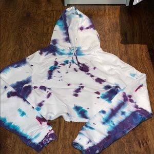 cropped tie dye hoodie